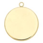20mm Gold filled Round pendant for flat back cabochon x1