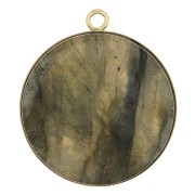 20mm Gold filled Round pendant for flat back cabochon x1