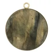 20mm Gold filled Round pendant for flat back cabochon x1