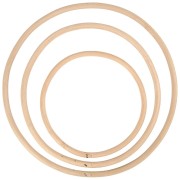 Set of 3 bamboo circles for dream catcher and decoration - Natural x1|raw }}