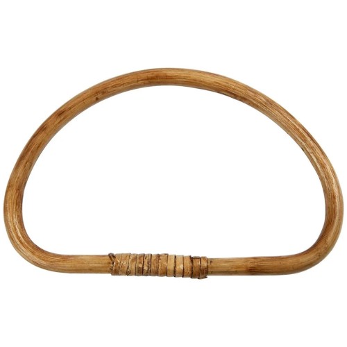 20x13cm Half Round Bamboo Bag Handle - Natural x1
