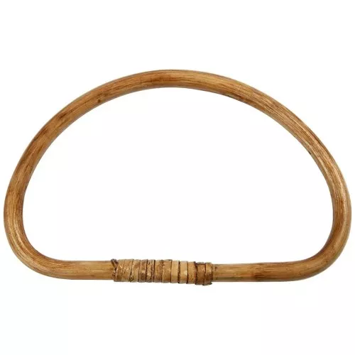 20x13cm Half Round Bamboo Bag Handle - Natural x1