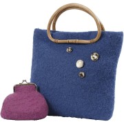 20x13cm Half Round Bamboo Bag Handle - Natural x1