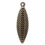 Leaves charms 25mm Bronze tone x10|raw }}