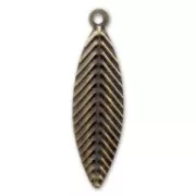 Leaves charms 25mm Bronze tone x10