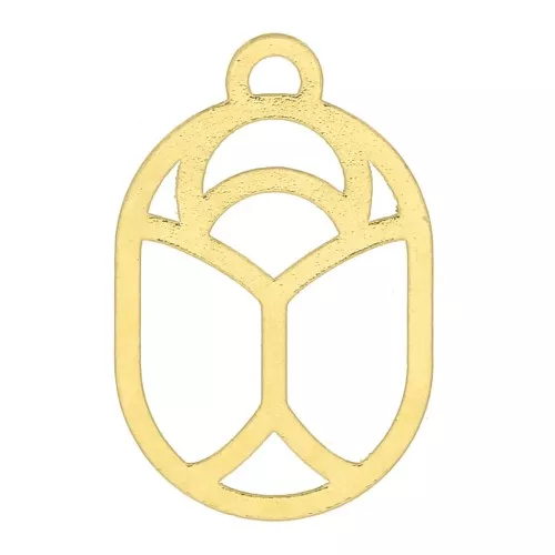 11x7mm Hollow Scarab Charm - exclusive to Perles & Co - Fine Gold plated x1