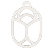 11x7mm Hollow Scarab Charm - exclusive to Perles & Co - Fine silver plating x1|raw }}