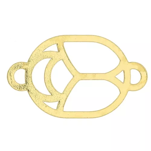 12x7mm hollow beetle connector - exclusive to Perles & Co - Fine Gold Plated x1