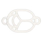 12x7mm hollow beetle connector - exclusive to Perles & Co - Silver Tone x1|raw }}