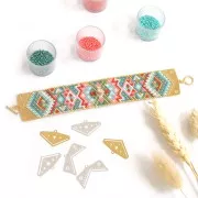 28mm Ethnic End Tip for Miyuki 11/0 weaving by Perles & co - Silver Tone x1