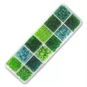Seed beads assortment Preciosa Ornela Green x200g