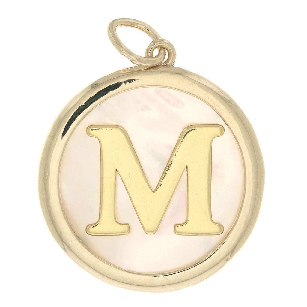 19x17mm Round mother-of-pearl pendant 