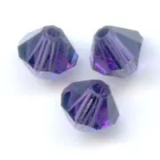 PureCrystal 5328 Crystal Bicones 3mm Purple Velvet x50