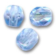 Fire Polished faceted round beads 2mm Light Sapphire AB x50|raw }}