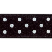 Polka dot ribbon 10mm Black x 1m|raw }}