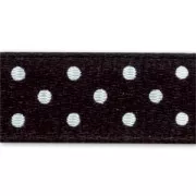Polka dot ribbon 10mm Black x 1m