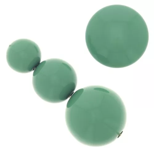 Assortment of 26 beads 8-10-14 mm & 2 cabochons in opaque resin - Green x1