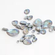 14x10mm PureCrystal 4120 Cabochon - Crystal Serene Gray Delite x1