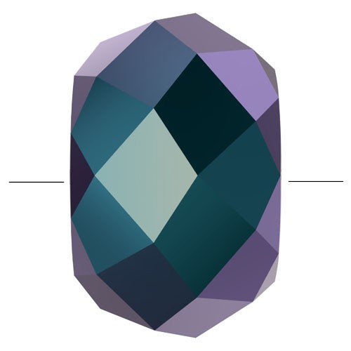 6mm Briolette XL PureCrystal 5042 rondelle bead - Jet Shimmer 2X x1