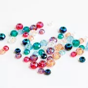 6mm Briolette XL PureCrystal 5042 rondelle bead - Jet Shimmer 2X x1