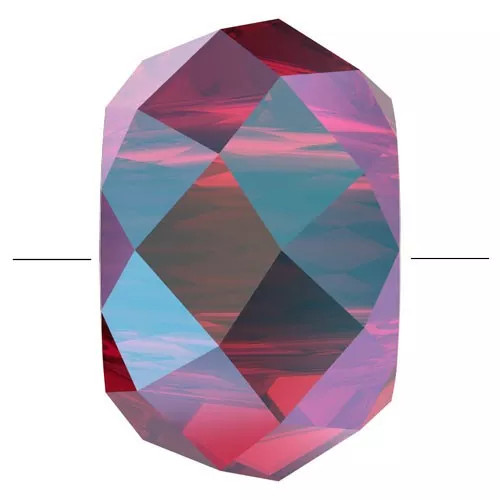 6mm Briolette XL PureCrystal 5042 rondelle bead - Scarlet Shimmer 2X x1