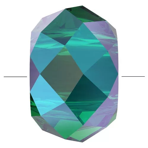 6mm Briolette XL PureCrystal 5042 rondelle bead - Emerald Shimmer 2X x1