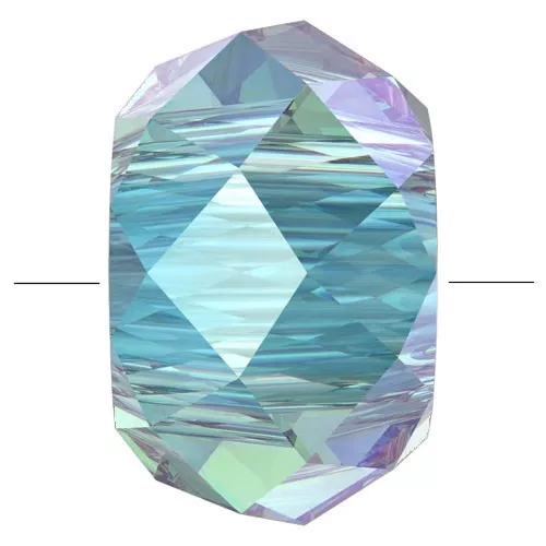 6mm Briolette XL PureCrystal 5042 rondelle bead - Aquamarine Shimmer 2X x1