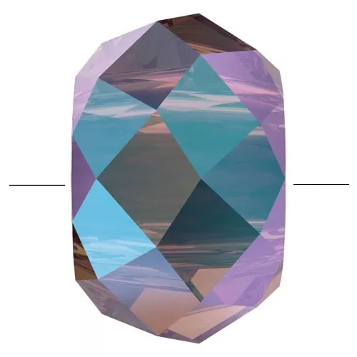 6mm Briolette XL PureCrystal 5042 rondelle bead - Amethyst Shimmer 2X x1