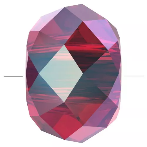 8mm Briolette XL PureCrystal 5042 rondelle bead - Scarlet Shimmer 2X x1