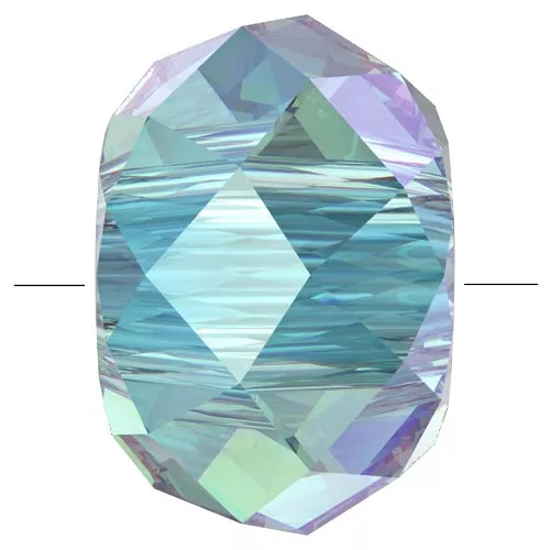 8mm Briolette XL PureCrystal 5042 rondelle bead - Aquamarine Shimmer 2X x1