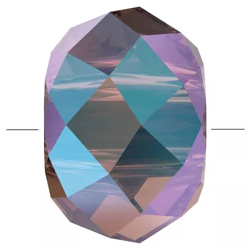 8mm Briolette XL PureCrystal 5042 rondelle bead - Amethyst Shimmer 2X x1
