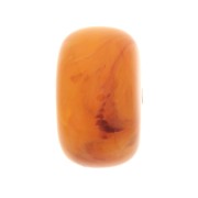 Round bead in translucent resin 18x11 mm - Apricot marbled x1