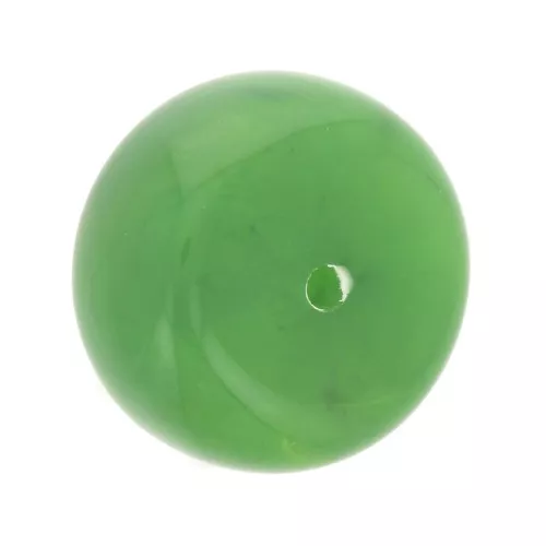 14x8mm Round opaque resin bead - Marbled green x1