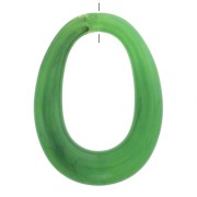 44x33mm Hollow oval pendant in opaque resin - Marbled green x1|raw }}