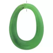 44x33mm Hollow oval pendant in opaque resin - Marbled green x1