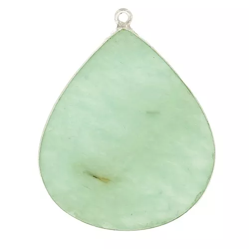 39x31mm 925 Sterling Silver Gemstone Drop Pendant - Amazonite x1