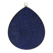39x31mm 925 Sterling Silver Gemstone Drop Pendant - Lapis lazuli x1