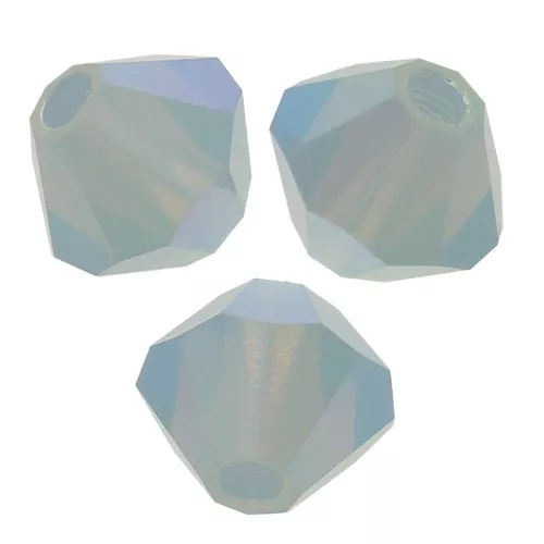 4mm Preciosa Crystal Bicones - MC Bead Rondell - Light Sapphire Opal AB 2x x30