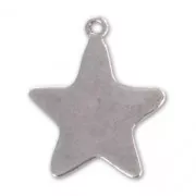 Star Pendant 28mm Rhodium tone x1