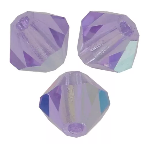 3mm Preciosa Crystal Bicones - MC Bead Rondell - Purple AB x30