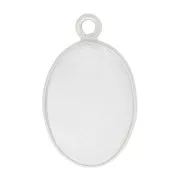 18x11mm 925 Sterling Silver Oval gemstone pendant - Moonstone x1