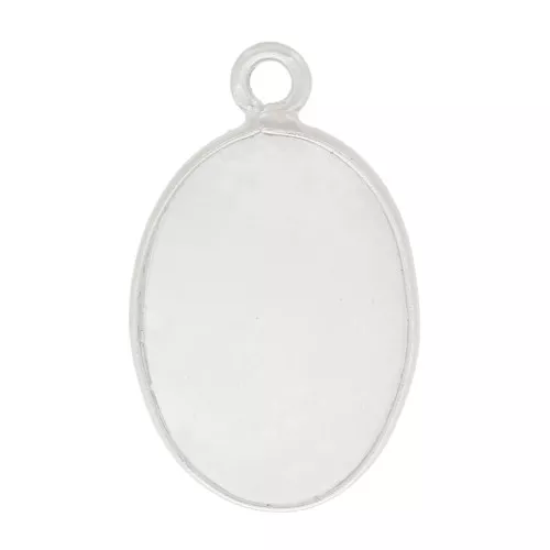 18x11mm 925 Sterling Silver Oval gemstone pendant - Moonstone x1