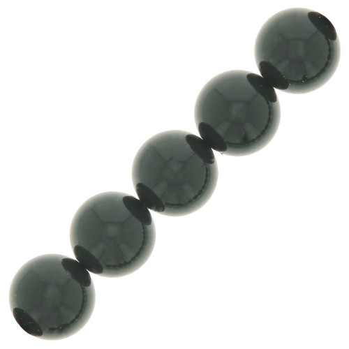 8mm Preciosa Pearls - Round Maxima - 5 mm - Malachite x25