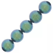 8mm Preciosa Pearls - Round Maxima - 5 mm - Pearlescent Peacock Green x25