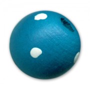 Wooden round bead 16mm Blue Polka dot x1