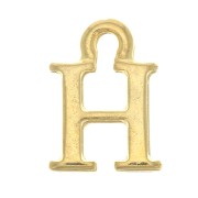 13mm Alphabet letter charm with closed ring - H - Fine Gold plated x1|raw }}