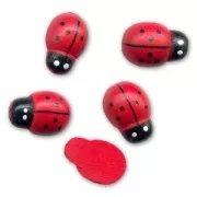 Wooden Ladybirds 13x9mm Red x10