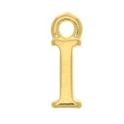 13mm Alphabet letter charm with closed ring - I - Fine Gold plated x1|raw }}