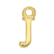 13.5mm Alphabet letter charm with closed ring - J - Fine Gold plated x1|raw }}