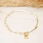 13mm Alphabet letter charm with closed ring - O - Fine Gold plated x1